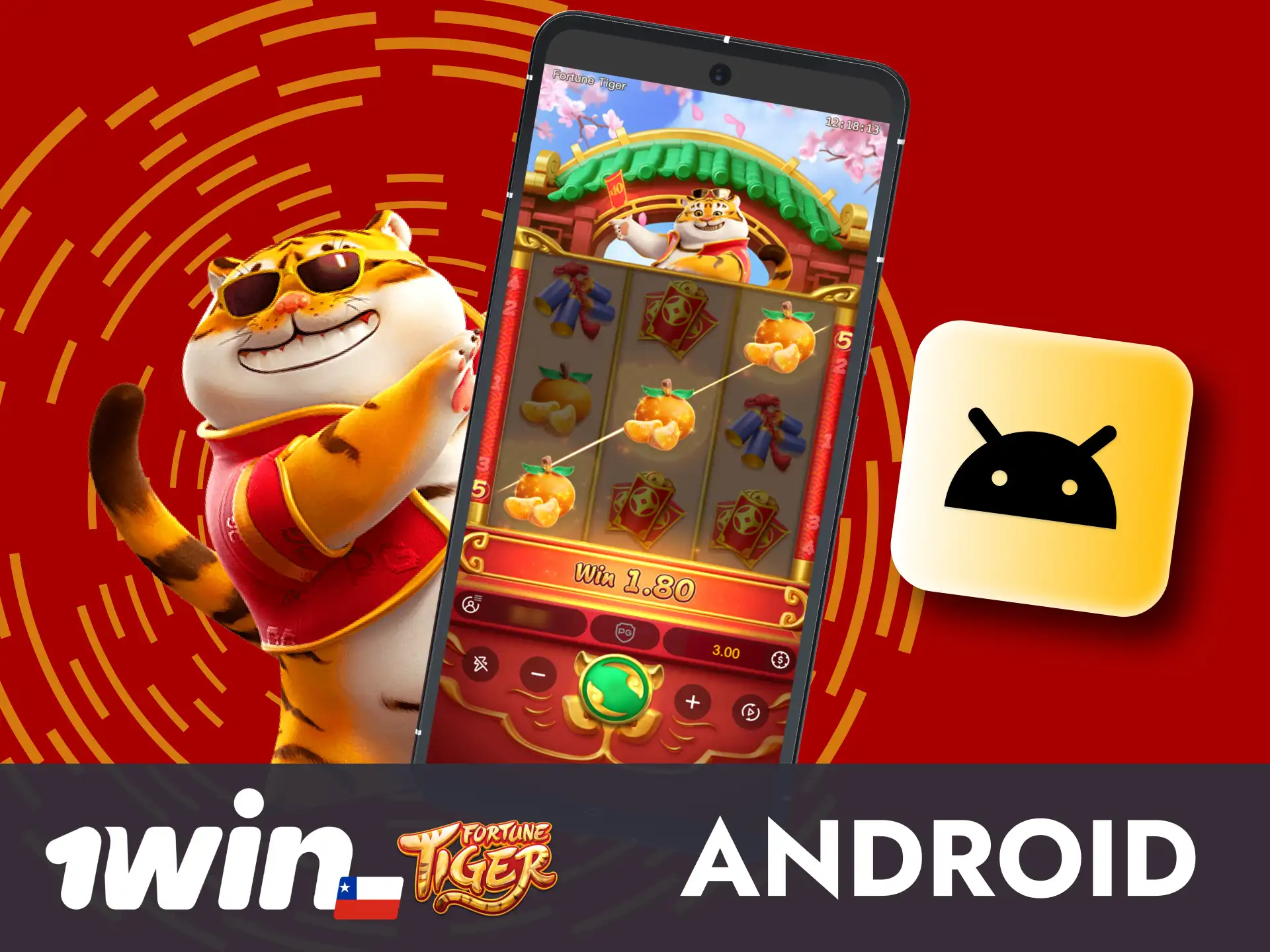Descarga la APK de 1win en tu Android, instala la app y juega a Fortune Tiger.