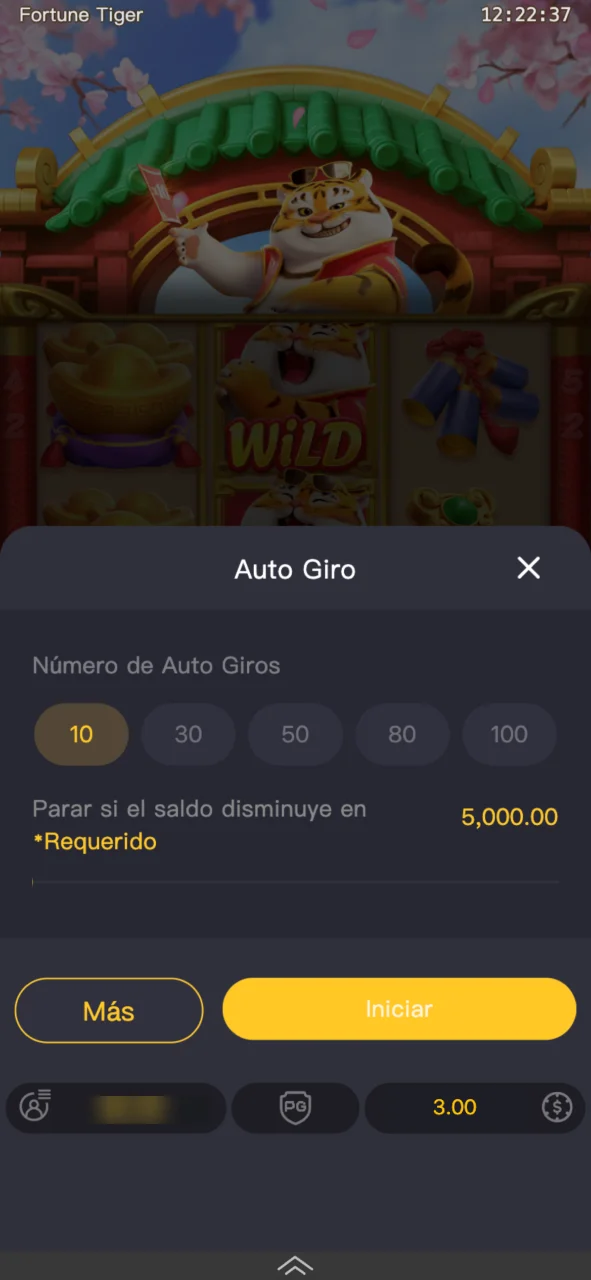 Activa el auto giro en Fortune Tiger y gana en el sitio oficial de 1win.